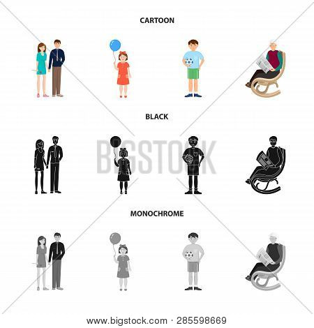 Vector Design Of Character And Avatar  Logo. Set Of Character And Portrait Vector Icon For Stock.
