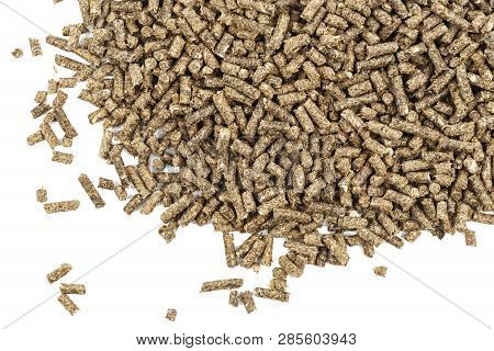 Eco Pellets For The Fish Or The Buildup Of Fire In The Boiler. Place For Text. Clearly Visible Textu