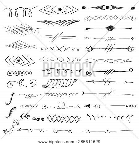 Abstract Pattern Hand Drawn Vignettes Divider Set