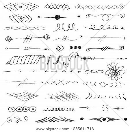 Abstract Pattern Hand Drawn Vignettes Divider Set