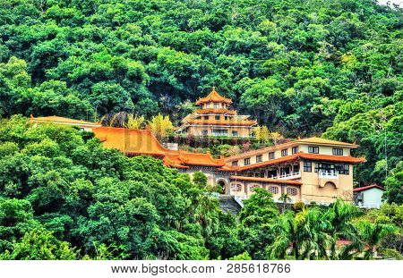 View Of The Miao Buddhist Temple On A Hill In Taipei, Taiwan