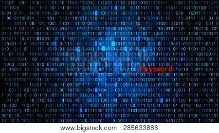 Digital Abstract Bg With Binary Code And Password