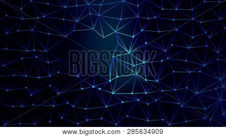 Tech Abstract Low Poly Background. Data Breach.