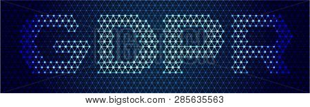 Tech Low Poly Doted Background With Gdpr