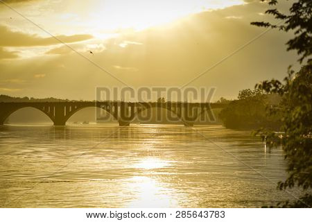 Key Bridge at sunset - Washington DC United States of America