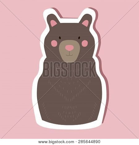 Hand Drawn Cute Isolated Bear Vector Illustration
