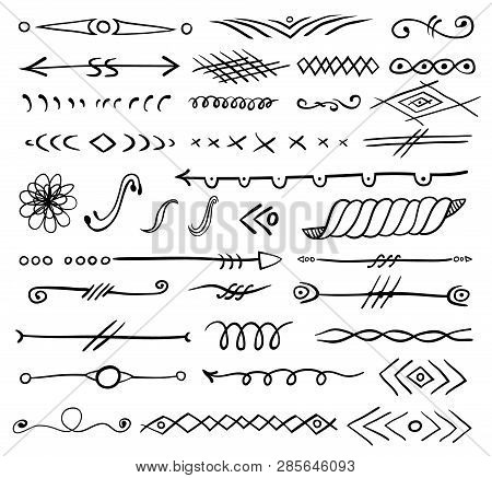 Abstract Pattern Hand Drawn Vignettes Divider Set