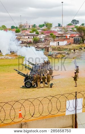 Artillery Cannon Guns On Display At Local Township