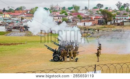 Artillery Cannon Guns On Display At Local Township