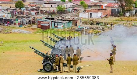 Artillery Cannon Guns On Display At Local Township