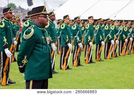 South African Defence Force Soldiers On Parade