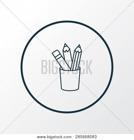 Pencil Icon Line Symbol. Premium Quality Isolated Graphite Element In Trendy Style.