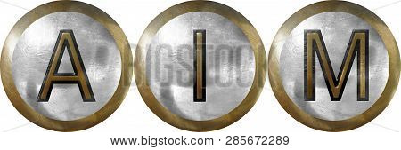 Aim, One Word In Concept Useful For Conferences And Conrgressmeeting.