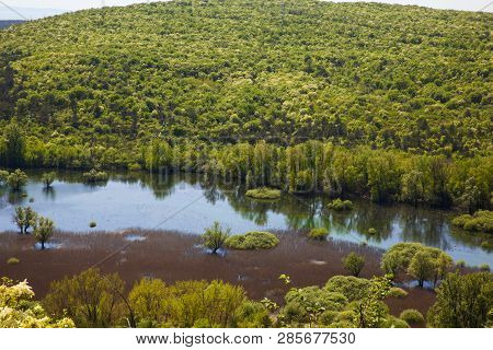 Top View Of The Karst Lake Doberdò, Italy