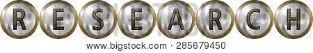 Research, Concept With Useful Headings In Metal Design