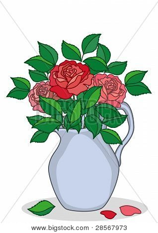Karaf met rozen