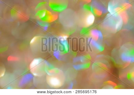 Bright Multicolored Boheh Of Scattered Glitters Out Of Focus