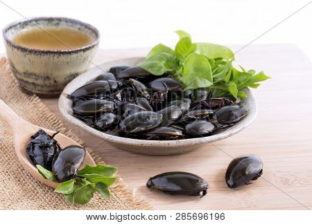 Predaceous Diving Beetle Or True Water Beetle. Insects Food For Eating And Cooking Fried Or Baked On
