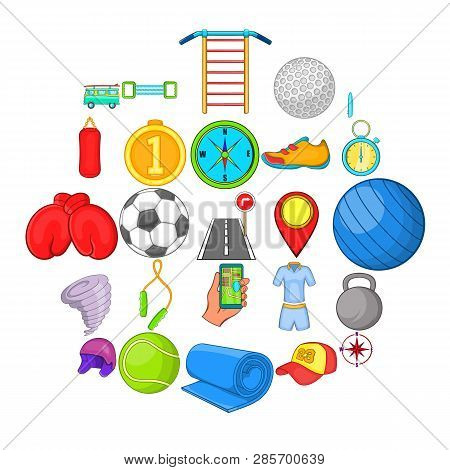First Place Icons Set. Cartoon Set Of 25 First Place Icons For Web Isolated On White Background