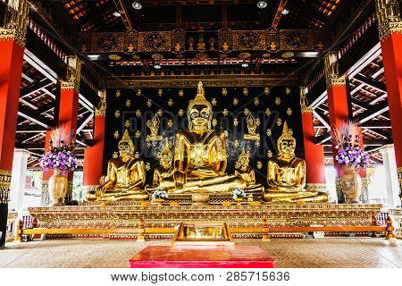 Landmark Wat Thai Phra That Chae Haeng Temple In Nan Province, Northern Of Thailand