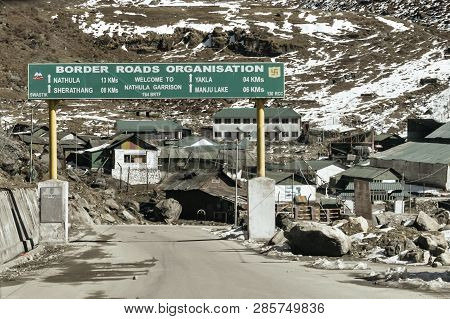 Pulwama, Jammu Srinagar National Highway, India 14 February 2019: View Of Empty Indian Boarder Road 