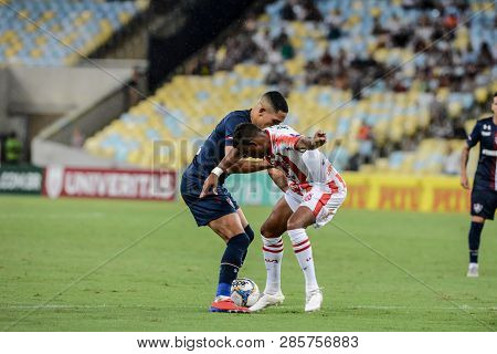 Rio, Brazil - February 22, 2019: Gilberto Player In Match Between Bangu And Fluminense By The Carioc
