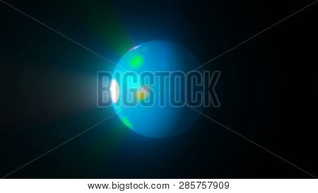 Digital Colorful Sphere With Lighting Circles In Space, Modern Computer Generated Background, 3d Ren