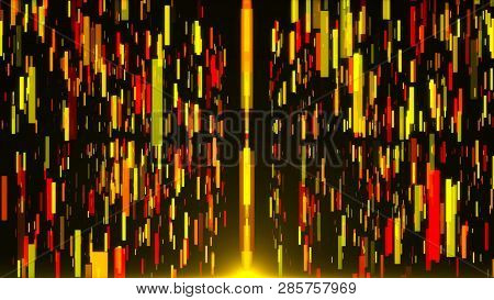 Abstract Vertical Colored Stripes Are In Space - Abstraction Of Data Communication, Computer Generat