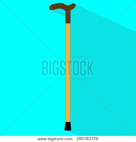 Stick On Blue Background With Shadow. Flat Design