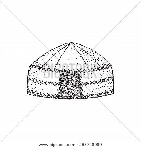 Yurt Of Nomads. Hand Draw. Sketch Drawing.vector Illustration.