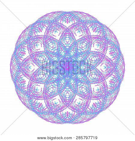 Color Mandala, Optical Illusion, Pattern, Circular Geometric Pattern, Spirogram. Oriental Pattern. V
