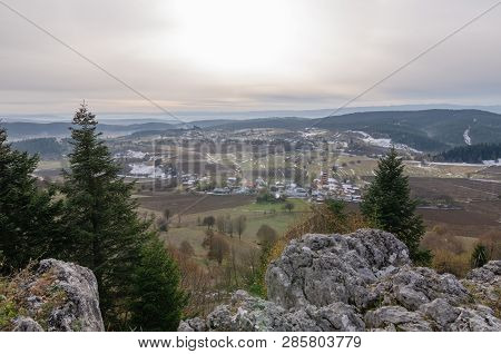 Overview Of The Agli, Kastamonu In Turkey.turkish Villages In The Black Sea Region.