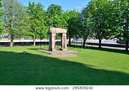 Kant Island, Formerly Knaiphof Island, On A Sunny Summer Day. Favorite Place Of Rest Of Townspeople.
