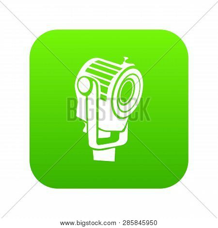 Floodlight Icon Green Vector Isolated On White Background