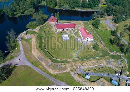 View Of The Old Korela Fortress On A Sunny June Afternoon (aerial Photography). Priozersk, Russia