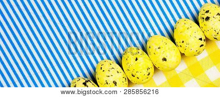 Easter Abstract Gift Card On Yellow And White Textured Background With Blue Diagonal Line With Yello