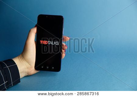 Tula, Russia - January 29, 2019: Ted Talks Logo Displayed On