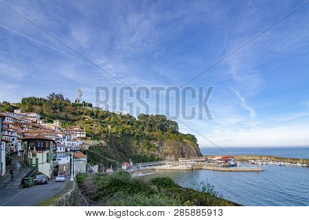 Lastres, Asturias, Spain: January 2016: Streets And Buildings Of The Medieval Village Of Lastres In 