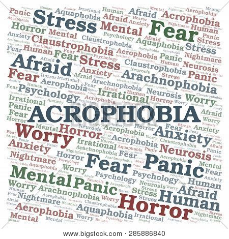 Acrophobia Word Cloud. Wordcloud Made With Text Only.