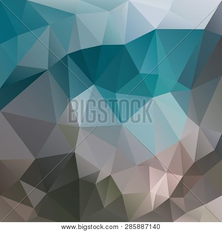 Vector Abstract Irregular Polygon Square Background - Triangle Low Poly Pattern - Turquoise Teal Blu