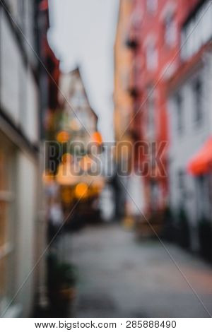 Defocus Background - Colorful Houses In Historic Schnoorviertel In Bremen, Germany