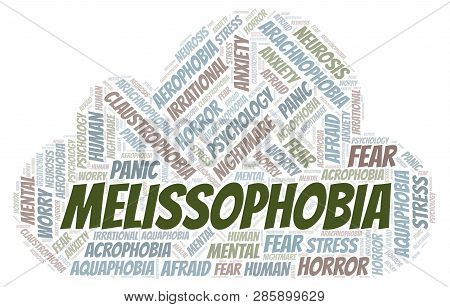 Melissophobia Word Cloud. Wordcloud Made With Text Only.