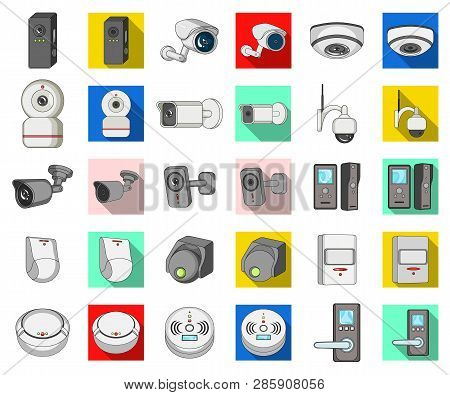 Isolated Object Of Cctv And Camera Sign. Set Of Cctv And System Vector Icon For Stock.