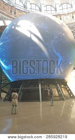 Moscow, Russia - 05.07.2018: Spacecraft, Units And Equipment Of Russia In The Space Museum