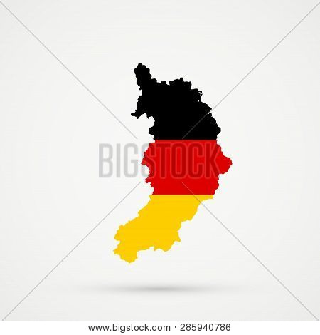 Republic Of Khakassia Map In Germany Flag Colors, Editable Vector.
