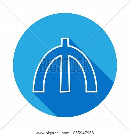 Sign Of Manat Icon With Long Shadow. Thin Line  Icon For Website Design And Development, App Develop