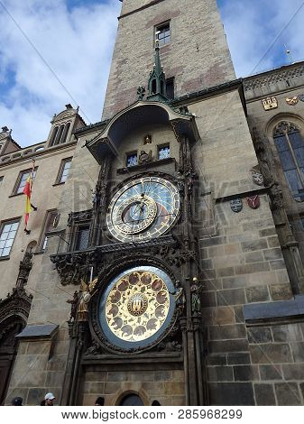 Old Town City Hall In Prague, View From Old Town Square, Czech Republic, Prague Astronomical Clock, 