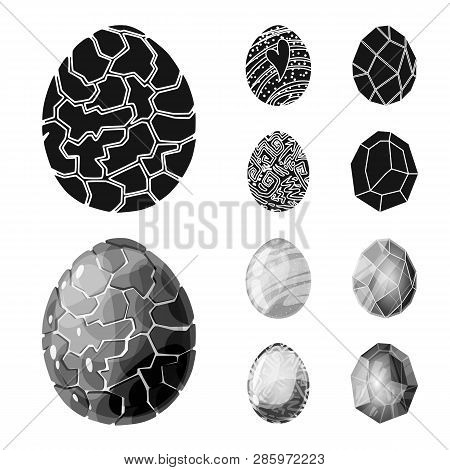 Vector Illustration Of Animal And Prehistoric Logo. Set Of Animal And Cute  Vector Icon For Stock.