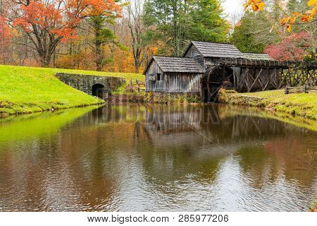 Historic Mabry Mill Along The Blue Ridge Parkway In Southern Virginia