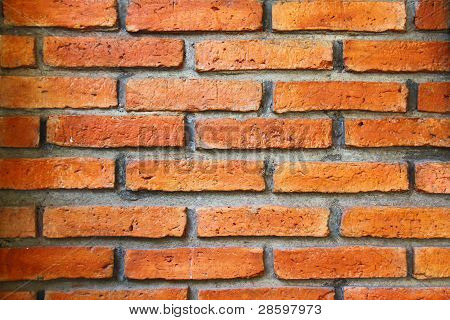Texture de mur de brique rouge en vue horizontale